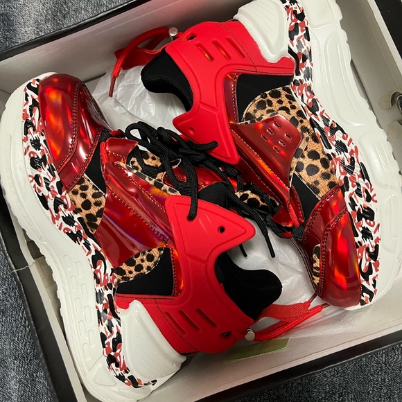 Anthony Wang Shoes - Anthony Wang Chunky Wedge Raisin Sneakers